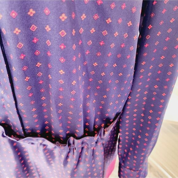 THAKOON COLLECTIVE POLKADOT SATIN BLUE/PINK DRESS SIZE 4 - Picture 3 of 7